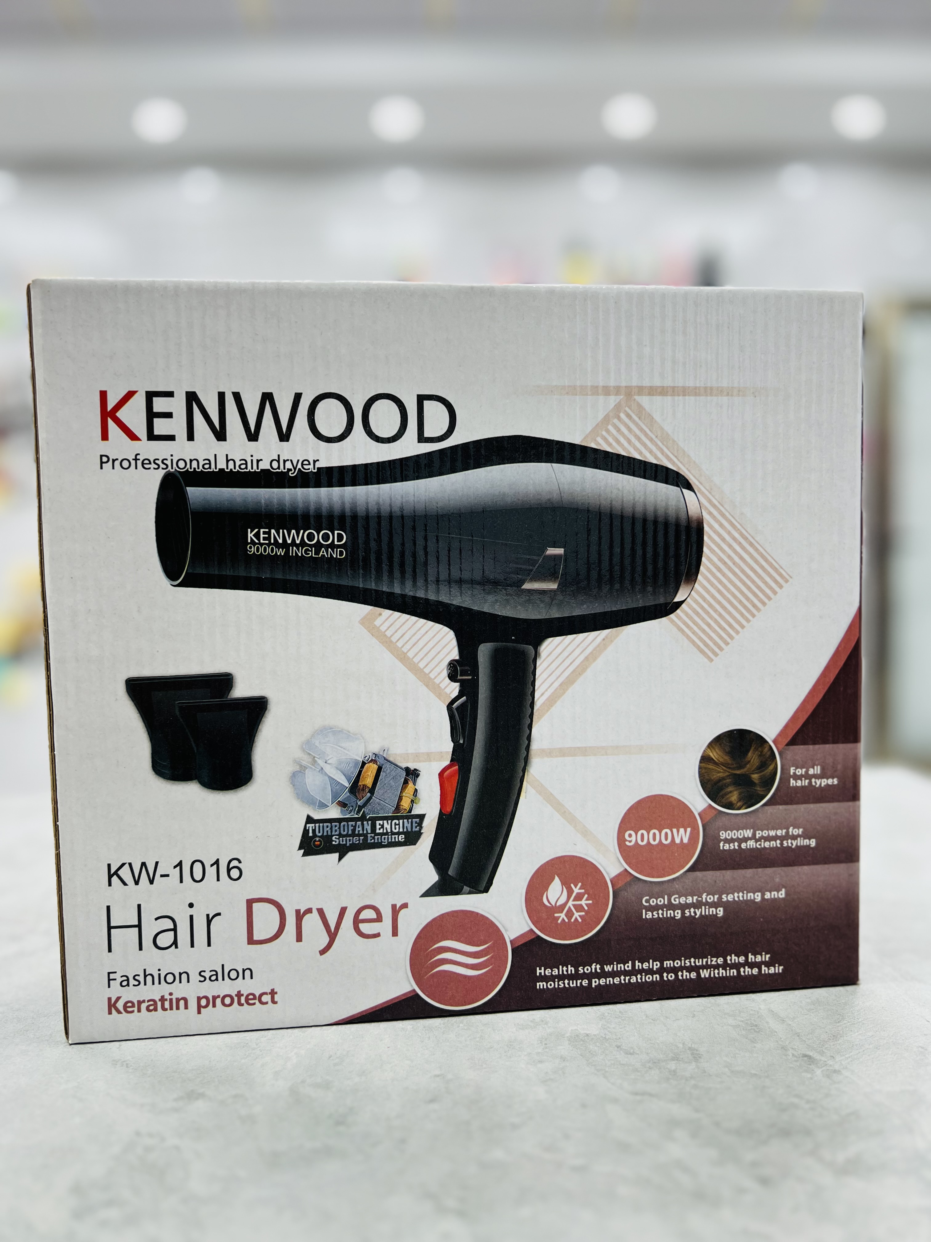 سشوار حرفه ای KENWOoDظرفیت ۹۰۰۰وات مدل KW1016